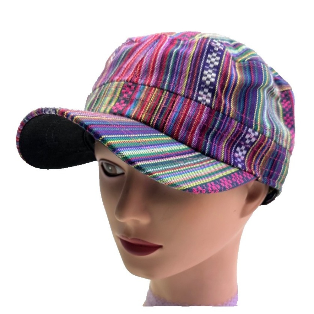 NexGen Headwear Hat Cap Pink Purple Stripe 100% Cotton Artsy Eclectic Festival